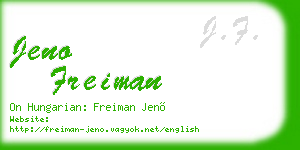 jeno freiman business card